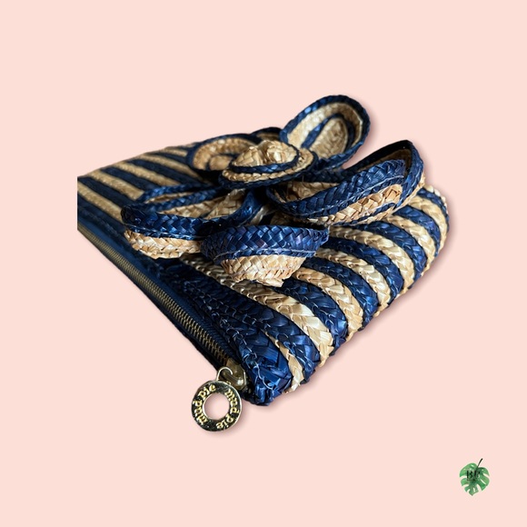 MUD PIE Wheat Straw Clutch Purse - Picture 3 of 7